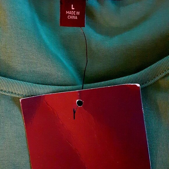 MARC NEW YORK Double Ruffle Top, Jellybean Green, Size L - Picture 4 of 6